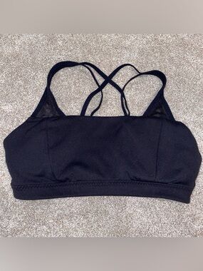 Athleta black sports strappy mesh sports bra
size small